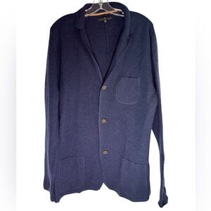 Report Collection Mens Cardigan Sweater XXL BLUE Classic Academia Preppy Layer